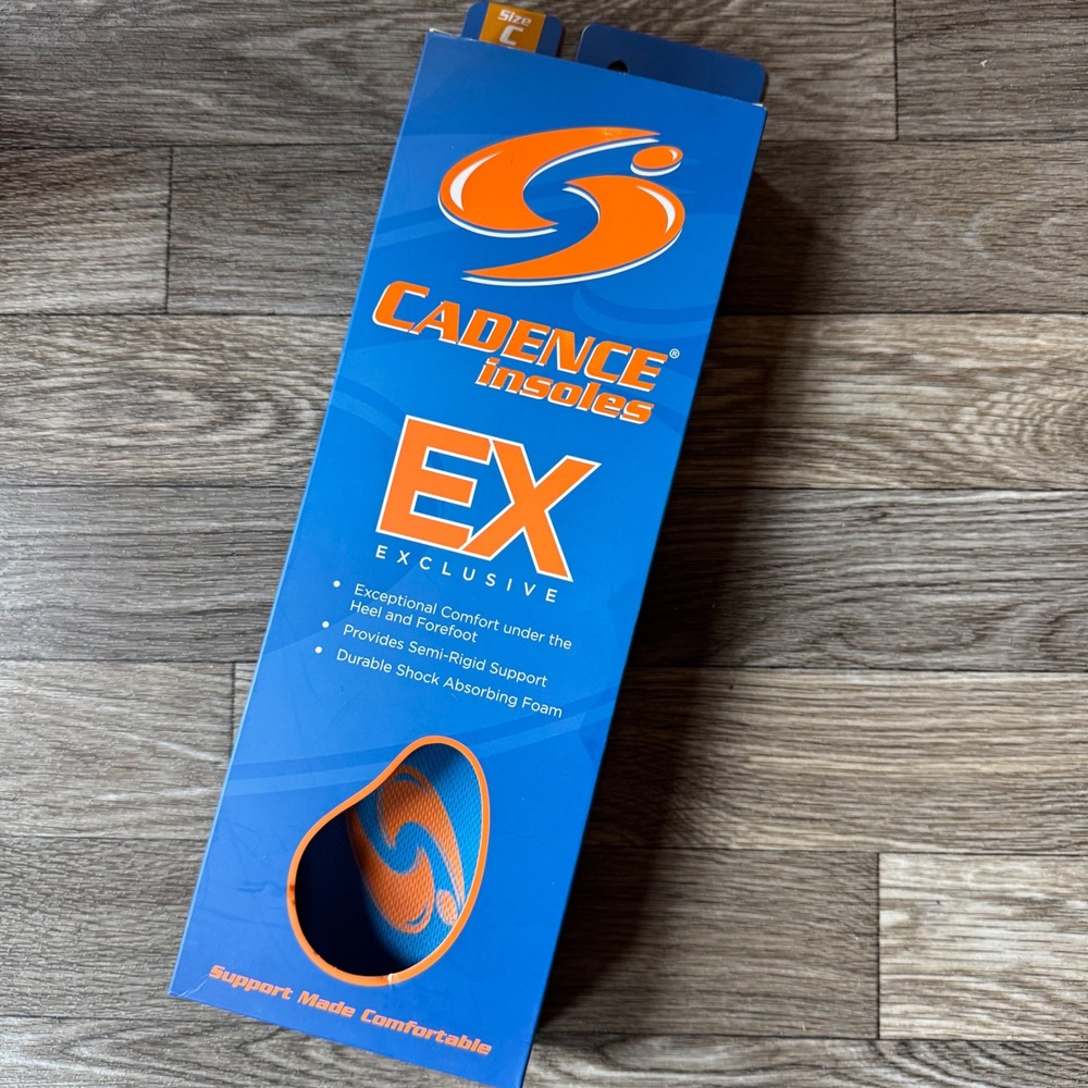 Cadence EX Exclusive Insoles Unisex Size C Blue Orange Semi-Rigid Support New